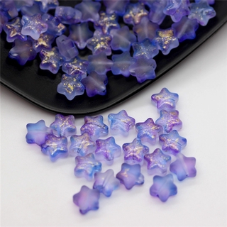 50PCS Glass Beads Five-pointed Star 8mm Handmade Exquisite Frosted Colorful Bead DIY Bracelet Earrings Accessories (1)
