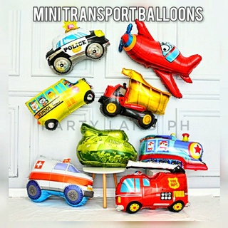 Mini Transport Police Car Firetruck Army Train Foil Balloon Birthday Party Decoration