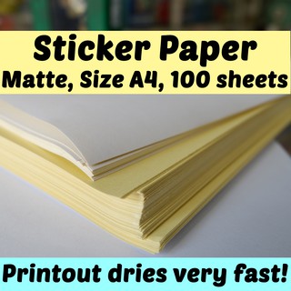 Matte Sticker Paper A4 100s (100 sheets) Printable Inkjet