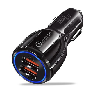 Dual USB QC 3.0 Quick Charge Car Charger For Mobile Phone Fast Glowing Charger (8)
