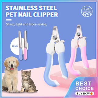 Pink~Pet Nail Clipper for Cats and Dogs STAINLESS NAIL CLIPPER W/ NAIL FILE TOOL FOR DOGS&CATS (1)