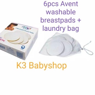 Avent Washable Breastpads With 6pcs laundry bag For Breastpads xJDP