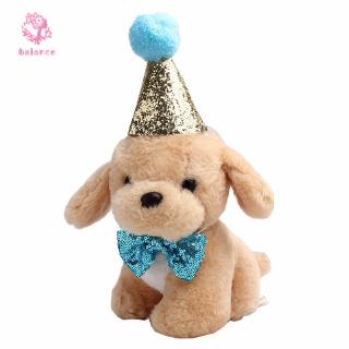Ready stock Pet Dog Cat Puppy Collar Bowknot Hat Adjustable Sequin For Christmas Birthday Party (2)