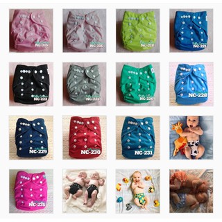 5x Plain Washable Cloth Diaper with 3layers Microfiber Insert