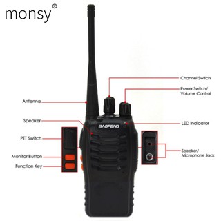 Monsy Walkie Talkie BF888S UHF FM Transceiver Walkie Talkie Two-Way Interphone Radio Set (5)
