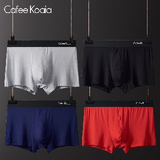 Cafee Koaia Modal Men's Boxer Briefs Youth Boxer Shorts Student Pants 3-4 Pack CK08