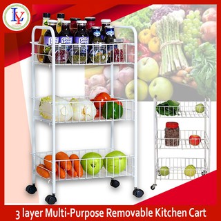 3 layer Multi-Purpose Removable Kitchen Cart Storage Rack OEM