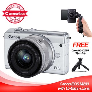 Canon Eos M200 Mirrorless/Vlogging Camera with lens 15-45mm (White) (1)