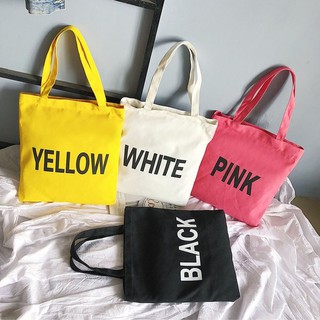 Ready Stock Korean Chic Canvas Shoulder Bag Simple Tote Bag Handbag Wild Messenger Bag
