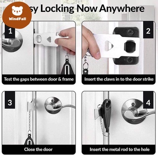 Security Anti-Theft Lock Portable Travel Door Lock Home Security for House Apartment Travel Dorm WF (3)