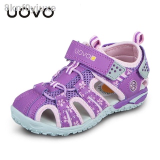 ✟UOVO 2021 Children Shoes Fashion Kids Footwear For Girls Hook-And-Loop Cut-Outs Summer Beach Sandal