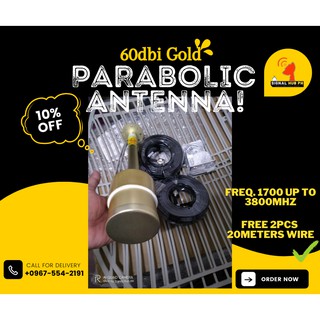Parabolic Antenna Gold 60dbi Gain freq 1700-3800mhz