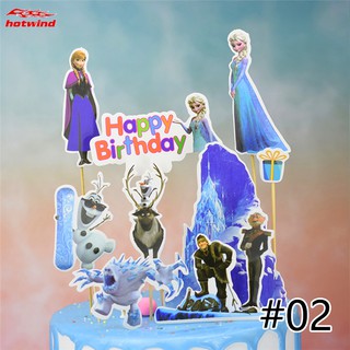 Happy Birthday Cake Topper Cartoon Theme Topper Cupcake Dessert Decor Birthday Party Supplies (3)