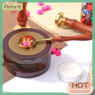 Astarit Retro Wax Beads Sealing Brass Spoon with Wooden Handle Melting Furnace Pot Tool