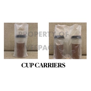 [ 100pcs ] Take Out Plastic Bags / Single and Dual Cup Carrier (1)