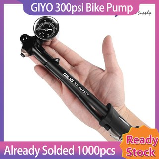 GIYO 300psi Pump High Pressure Bike Air Shock Pump Mountain Bike Pump with Gauge Bicycle Fork Pump For Fork & Rear Suspension