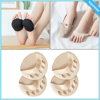 4Pcs Women Metatarsal Pads Cotton Breathable Sore Feet Ball of Foot Cushions Anti-Slip Soft Insoles Forefoot Care Support Protector (1)
