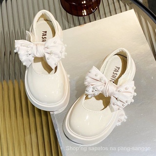 Girls Leather Shoes 2021 Spring New Fashion Korean-Style Pearl Bow Princess Shoes Lolita Soft-Sole Shoes Fashion
