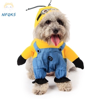 Dog clothes cartoon little yellow man pet clothes hoodie cat clothes (1)