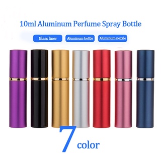 LT - 5ml/10ml Portable Mini Aluminum Pump Sprayer Bottles Refillable Perfume Atomizer Empty Cosmetic Containers For Travel