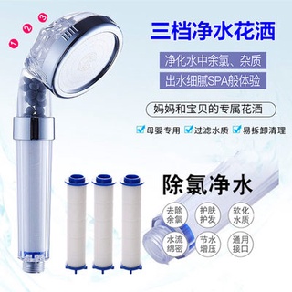 ☧☧Water purification filter booster three-speed shower handheld negative ion shower head PP filter e