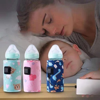 Portable USB Baby Bottle Warmer Travel Milk Warmer Infant Feeding Bottle Heated Cover Insulation