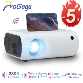 ProGaga TD50 Mini Projector Portable WiFi Projector for HD 1080P Video Proyector 2800 Lumens Phone S