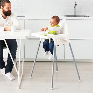 Ikea Antilop High Chair with tray, White/Silver - colour