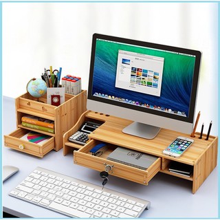 Computer Monitor Increased Shelf Drawer Neck Lcd Office Desktop