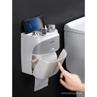 Simple Toilet Paper Box Toilet Tissue Toilet Paper Storage Rack Toilet Household Punch-Free Waterproof Tissue and Toilet Paper Dispenser 8FzJ (2)