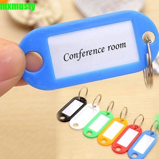 MXMUSTY 10Pcs Durable Hot Baggage Tags Practice Key Chain Blanks Luggage Tag Key Ring Random Color Useful Plastic New Arrival with Split Ring Key ID Label