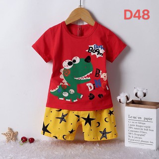 Baby Kids Dinosaur Korean Fashion Wear Terno T Shirt+Short For Boys Set Clothing