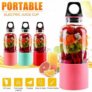 Portable juicerﺴ☼Portable 500ml USB Electric Fruit Juicer Smoothie Maker Shaker Bottle Blades Handhe