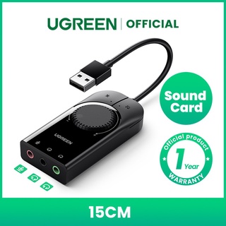 【Ready Stock】﹊☜☸Ugreen USB Sound Card 3.5mm USB to Earphone Headphone