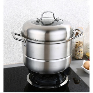 COD Kitchenware 3 Layer Stainless Steel Steamer 28CM Multifunctional Cooking Pots Cookware Steamer (3)