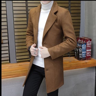 Wool Coat Men Formal Windbreaker with Blazer Collar for Winter M0051P05 (1)