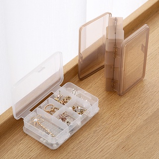 Double-layer jewelry box Plastic transparent earring storage box Simple jewelry storage box F584