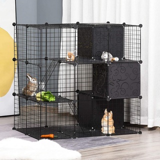 DIY Dog Fences Animal Cat Crate Cave Pet Playpen Multi-functional Sleeping Playing Kennel Rabbits