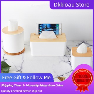 [Wholesale Price] Home Car Office Removable Wood Cover Plastic Tissue Box Holder Storage Organizer