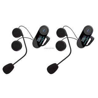 CH [READY STOCK] 1Set Stereo Bluetooth-compatible Walkie Talkie Motorcycle Helmet Intercom