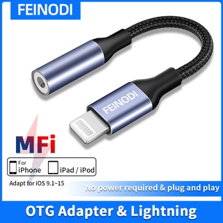 Feinodi MFi Lightning to 3.5mm Jack AUX Cable for iPhone 7 8/IPhone 12/IPad Pro/IPad Air