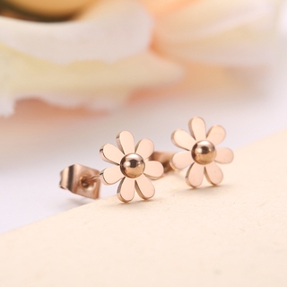 Titanium Earrings Korea Daisy Sunflower Earrings For Girl Fashion (1)