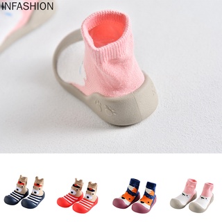 Infant Cartoon Design Soft Rubber Bottom Anti-Slip Floor Socks Boots Newborn Baby Big Head Shoes