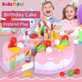 Cake Toy Kitchen Food Pretend Play Cutting Fruit Birthday Toys for Kid Educational Gift (1)
