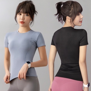 slim yoga tops women's sports fitness t-shirt tight running quick-drying yoga short sleeve T-shirt