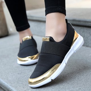 Plus Size 35-42 Women Shoes Casual Sneakers Slip on Shoes Light Weight Loafers 3QjG