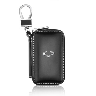 1PCS Leather Key Wallet Fashion Zipper Car Key Holders Buckle Case For Ssangyong Actyon Rexton