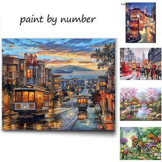 Home Decor Canvas Paint By Numbers Kit Oil Painting DIY
