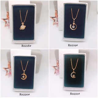 【BY】18k Rose gold plated Planet/moon Star Pendant necklace!Rn218#-Rn221#
