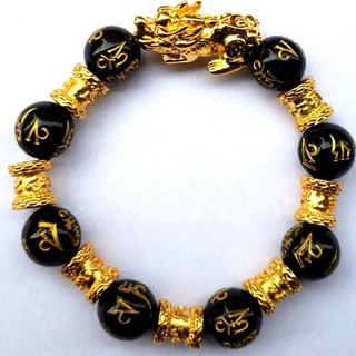 ℡✨COD Feng Shui Black Obsidian Bracelet Wealth Bring Good Luck Buddha Bless Bracelet Quality Ori
